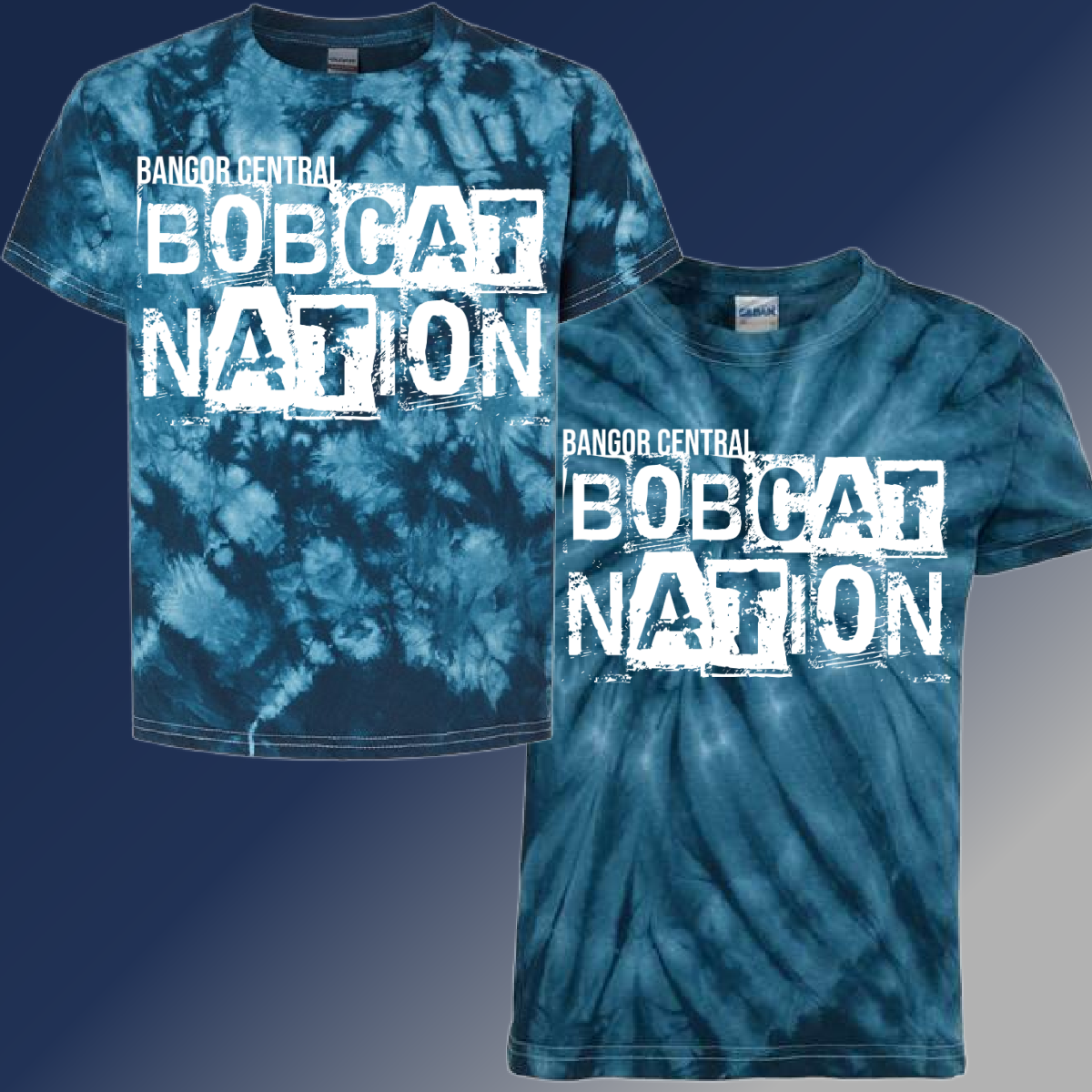 Bangor Central - Distressed Block Tie Dye Tee