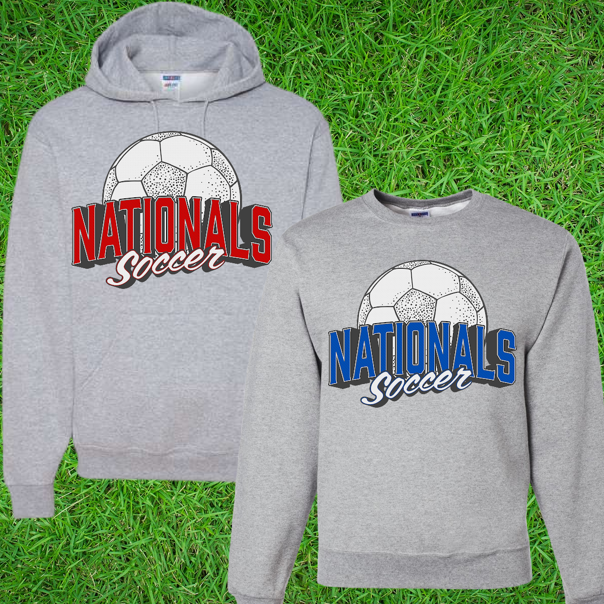 Vintage NATIONALS Soccer Sweatshirt - Gray (Youth & Adult) - MADE TO ORDER/TWO WEEKS