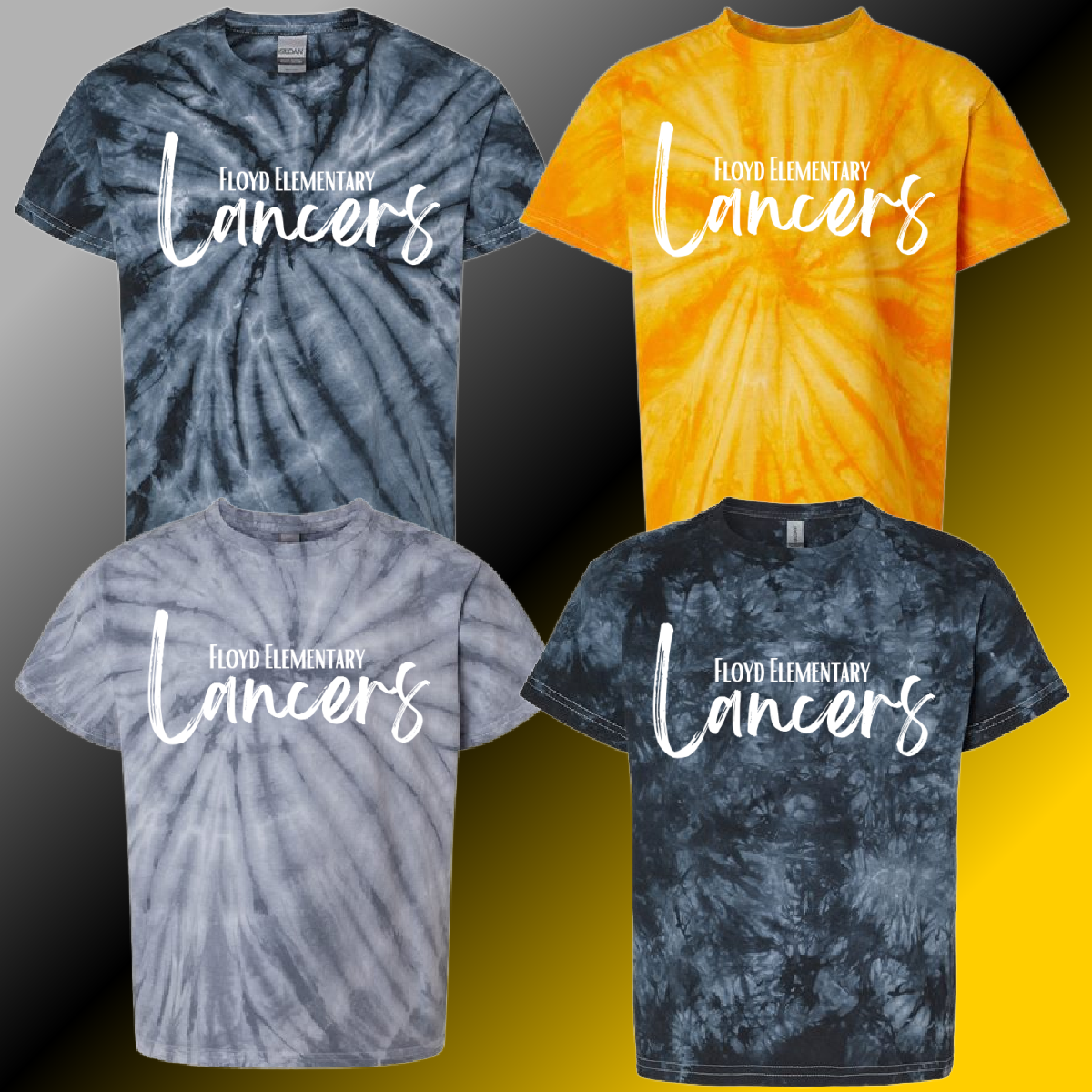 Floyd Lancers - Simple Script Tie Dye Tee (Youth & Adult) - MADE TO ORDER/TWO WEEKS