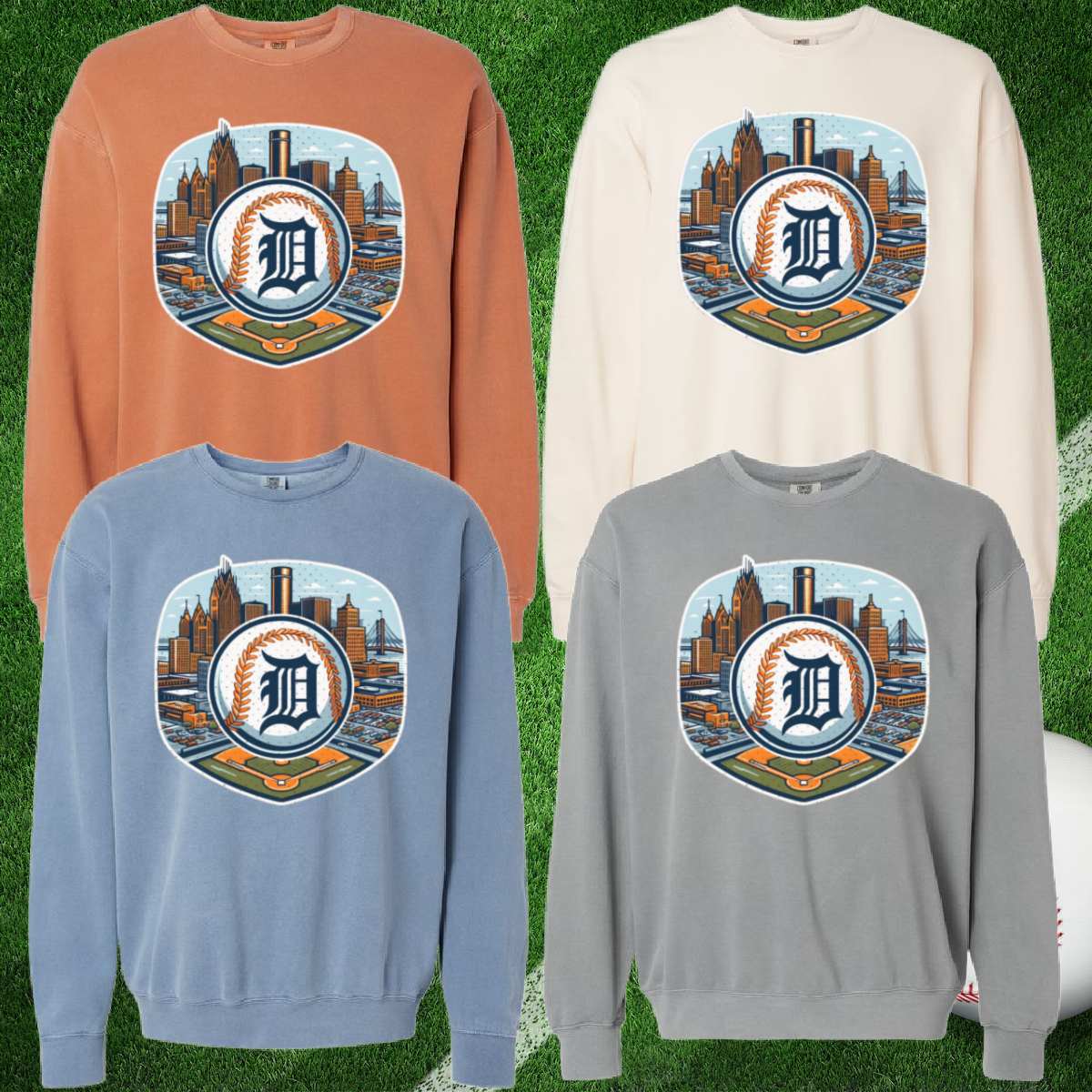 Detroit Baseball Stadium Lightweight Sweatshirts (Adult)