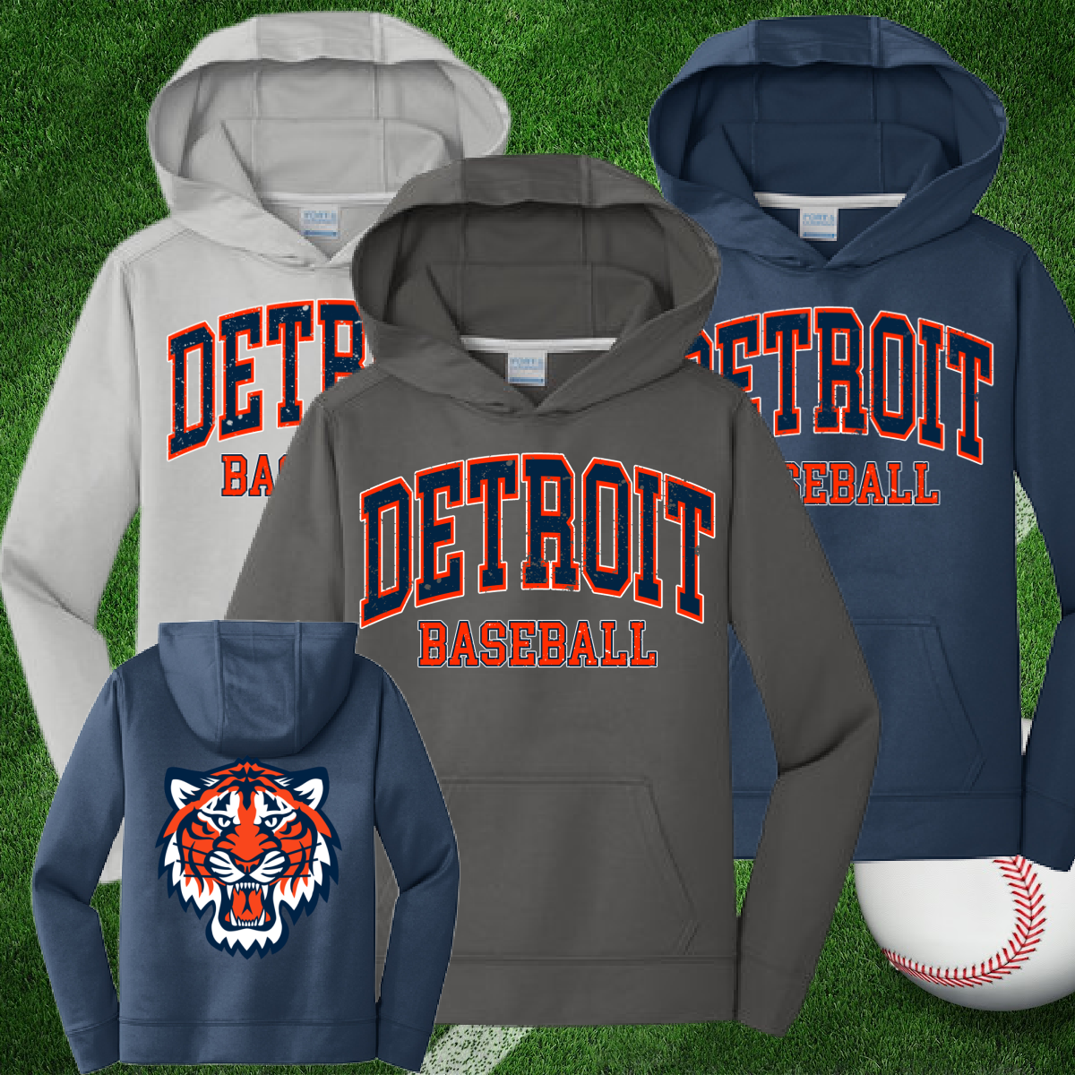 Detroit Baseball Dri Fit Hoodie (Youth & Adult)
