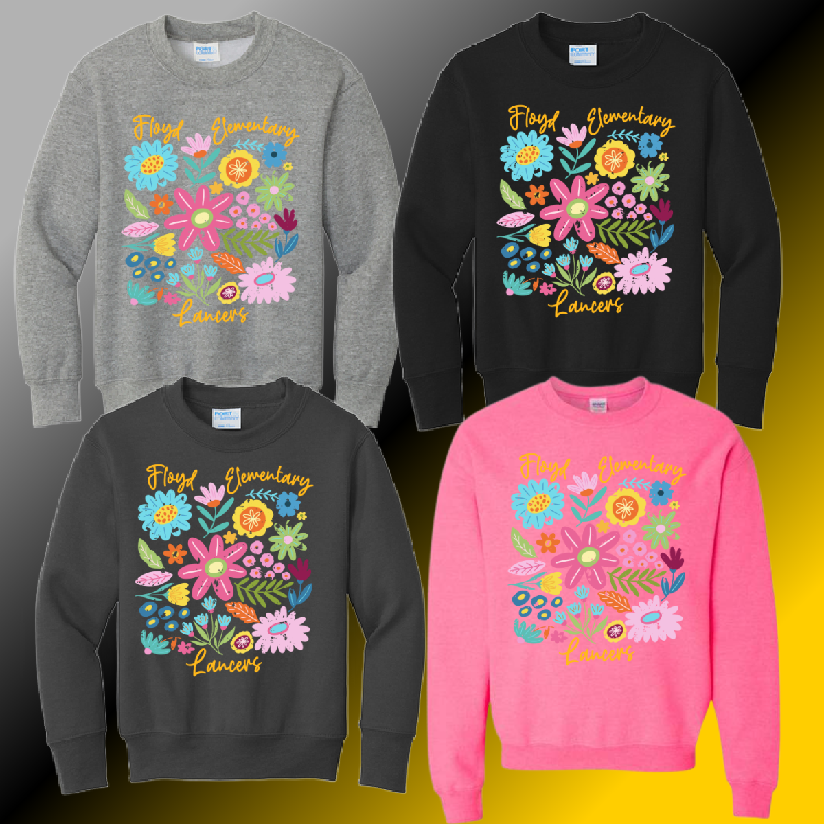 Floyd Lancers - Floral Basic Crewneck (Youth & Adult) - MADE TO ORDER/TWO WEEKS