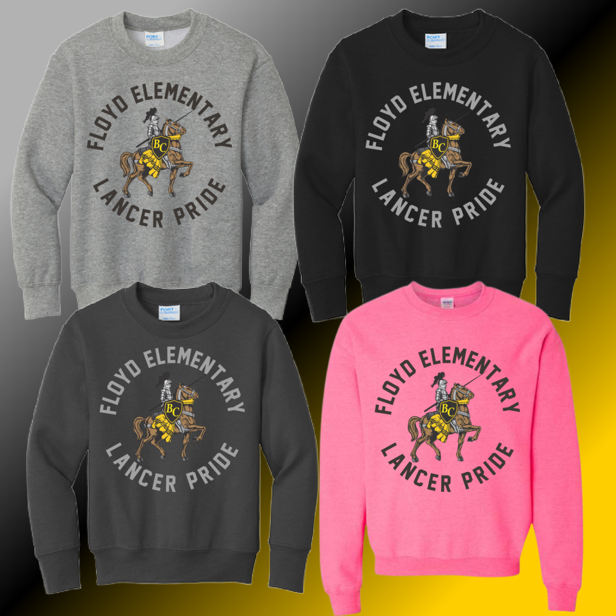 Floyd Lancers - Round Logo Basic Crewneck (Youth & Adult) - MADE TO ORDER/TWO WEEKS