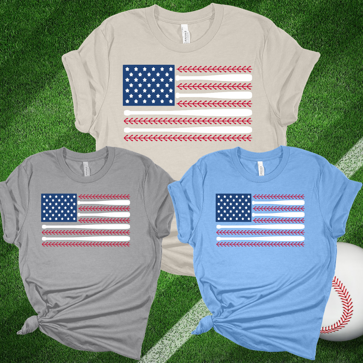 American Flag Baseball Tee (Adult)