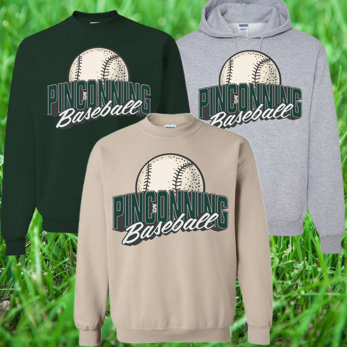 Pinconning Baseball/Softball - Vintage Logo Basic Sweatshirt & Hoodie (Youth & Adult)