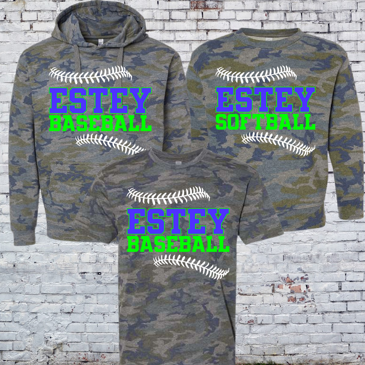 Estey Baseball/Softball - Stitches Logo Camo (Youth & Adult)