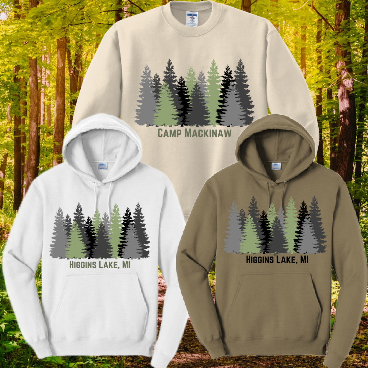 Pine Tree Grouping Sweatshirt (Youth & Adult) CUSTOMIZABLE!