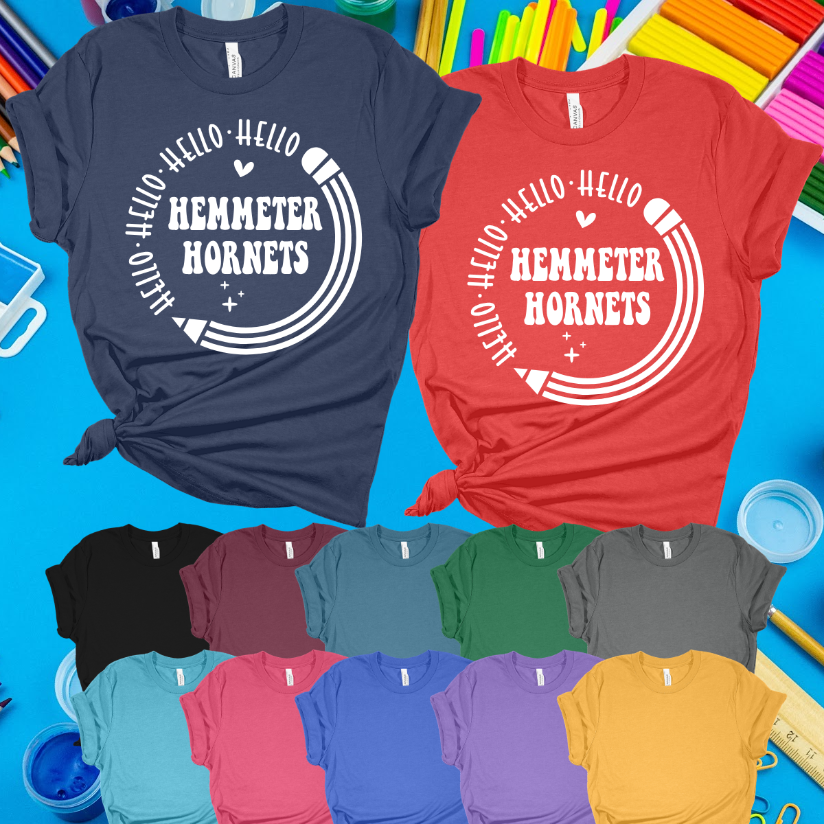 Hemmeter Elementary - Hello Tee (Adult) - MADE TO ORDER/TWO WEEKS