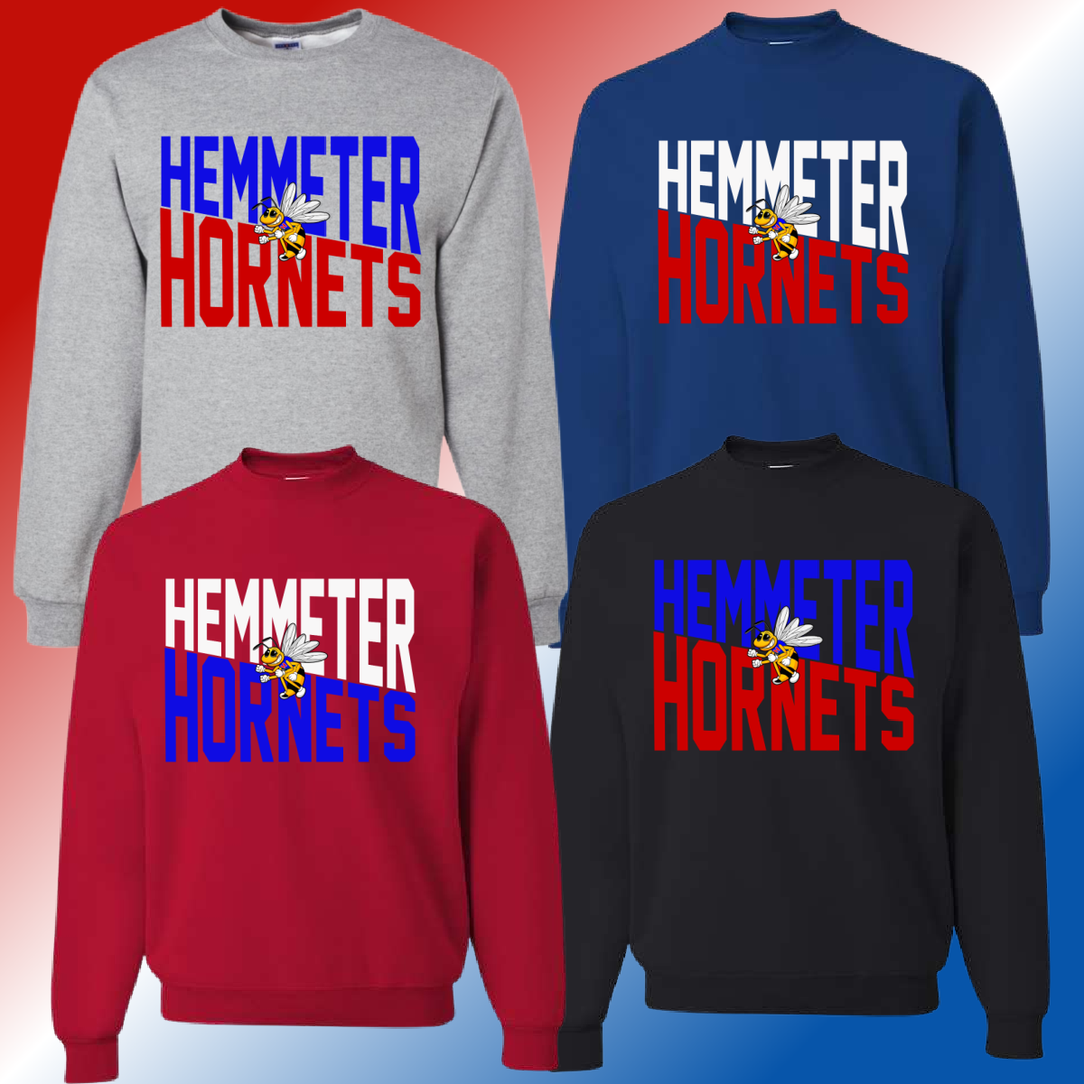 Hemmeter Elementary - Angled Logo Basic Crewneck (Youth & Adult) - MADE TO ORDER/TWO WEEKS