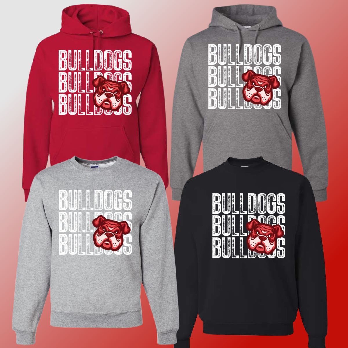 Mackensen Bulldogs - Repeating NEW LOGO Basic Sweatshirt - MADE TO ORDER/TWO WEEKS