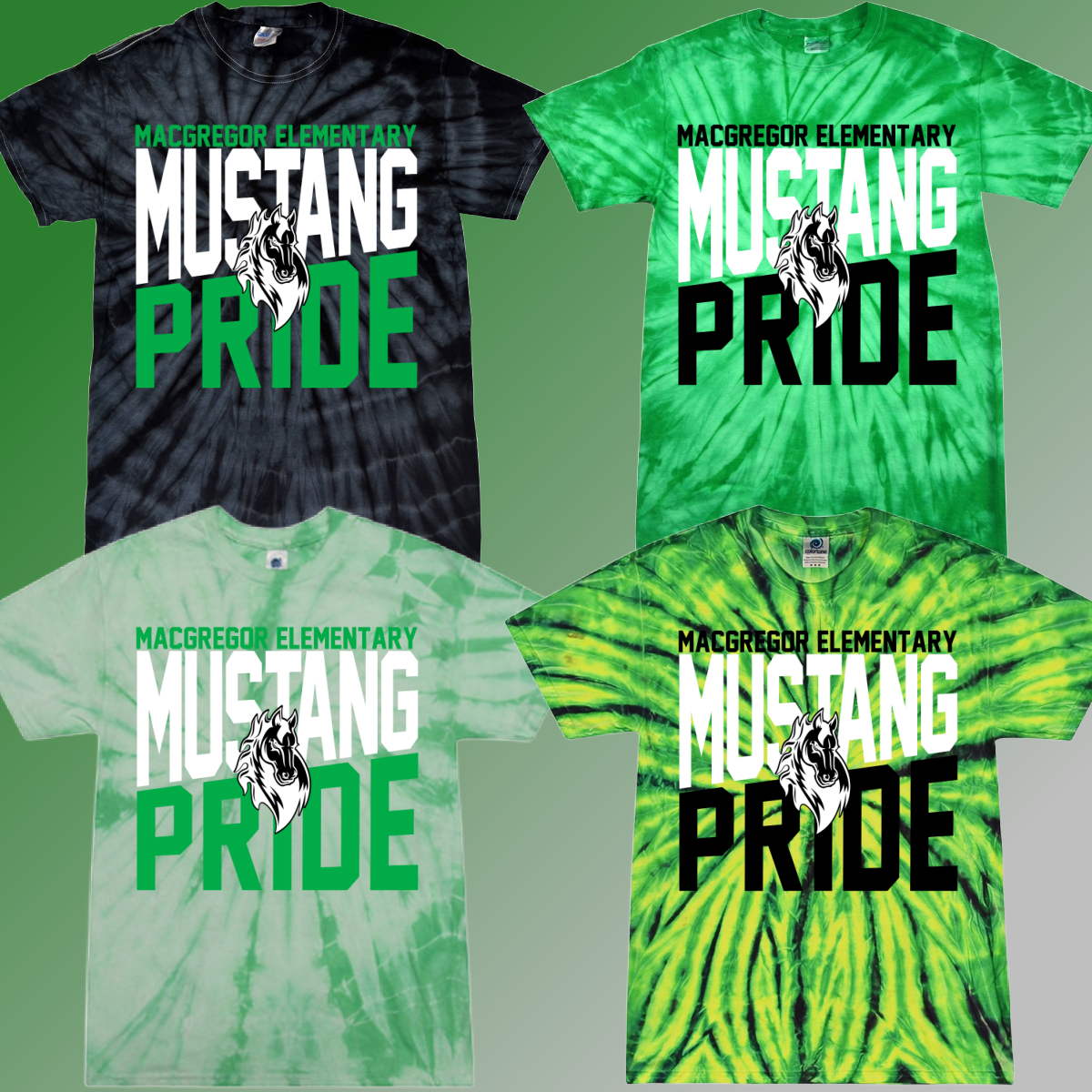 MacGregor Elementary - Angled Logo Tie Dye Tee (Youth & Adult) - MADE TO ORDER/TWO WEEKS