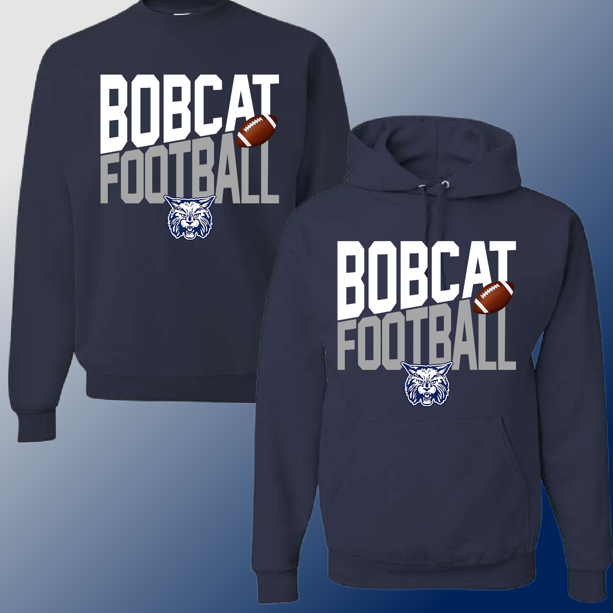 Bangor Central - FOOTBALL Angled Logo Basic Sweatshirt (Youth & Adult) - MADE TO ORDER/TWO WEEKS