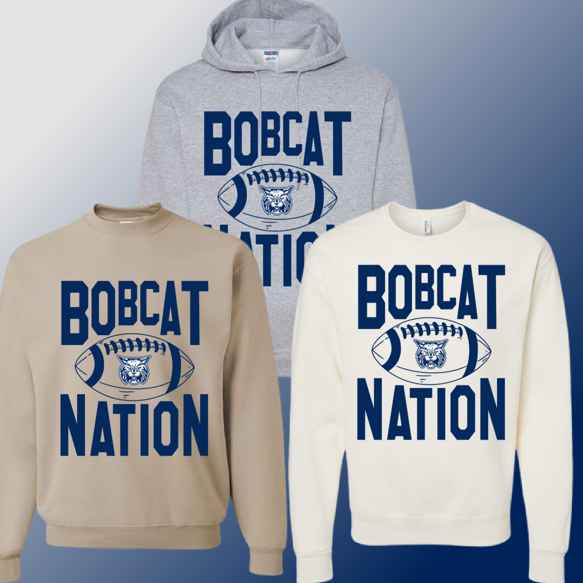 Bangor Lincoln - FOOTBALL Bobcat Nation Basic Sweatshirt (Youth & Adult) - MADE TO ORDER/TWO WEEKS