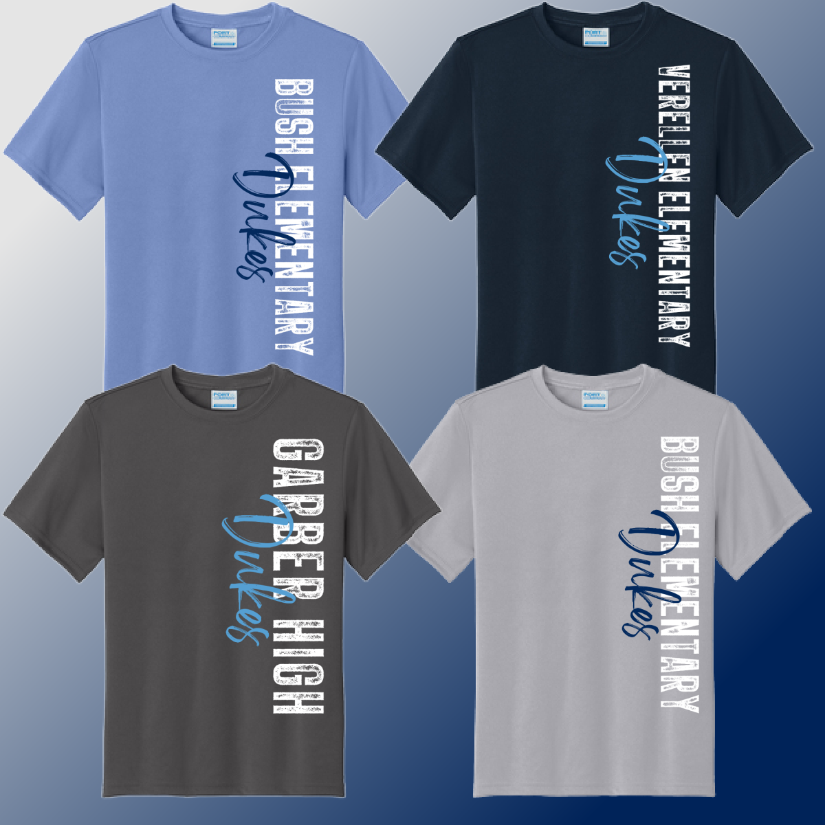 Dukes - Stamped (Vertical) Dri Fit Tee (Youth & Adult)