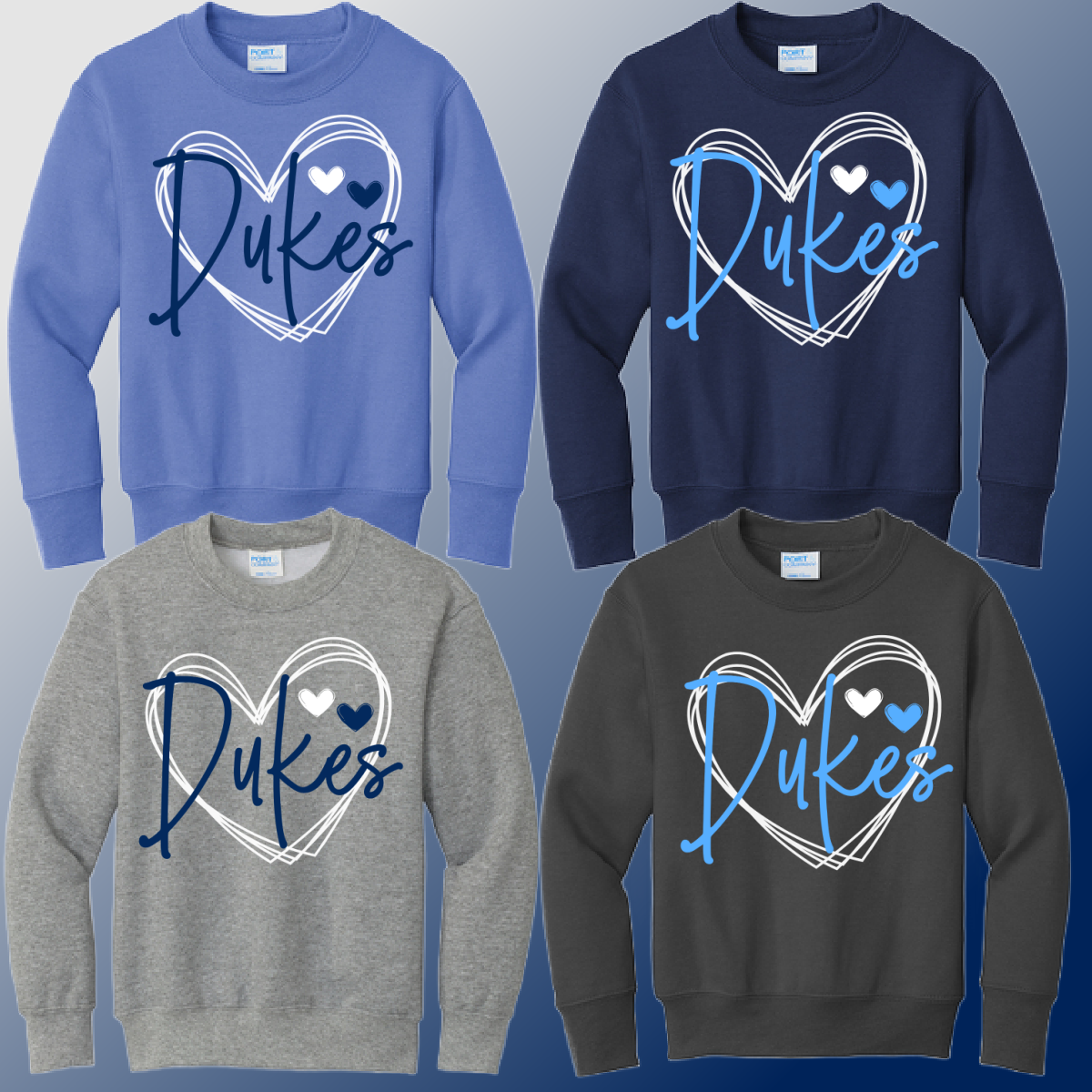 Dukes - Heart Basic Crewneck (Youth & Adult)
