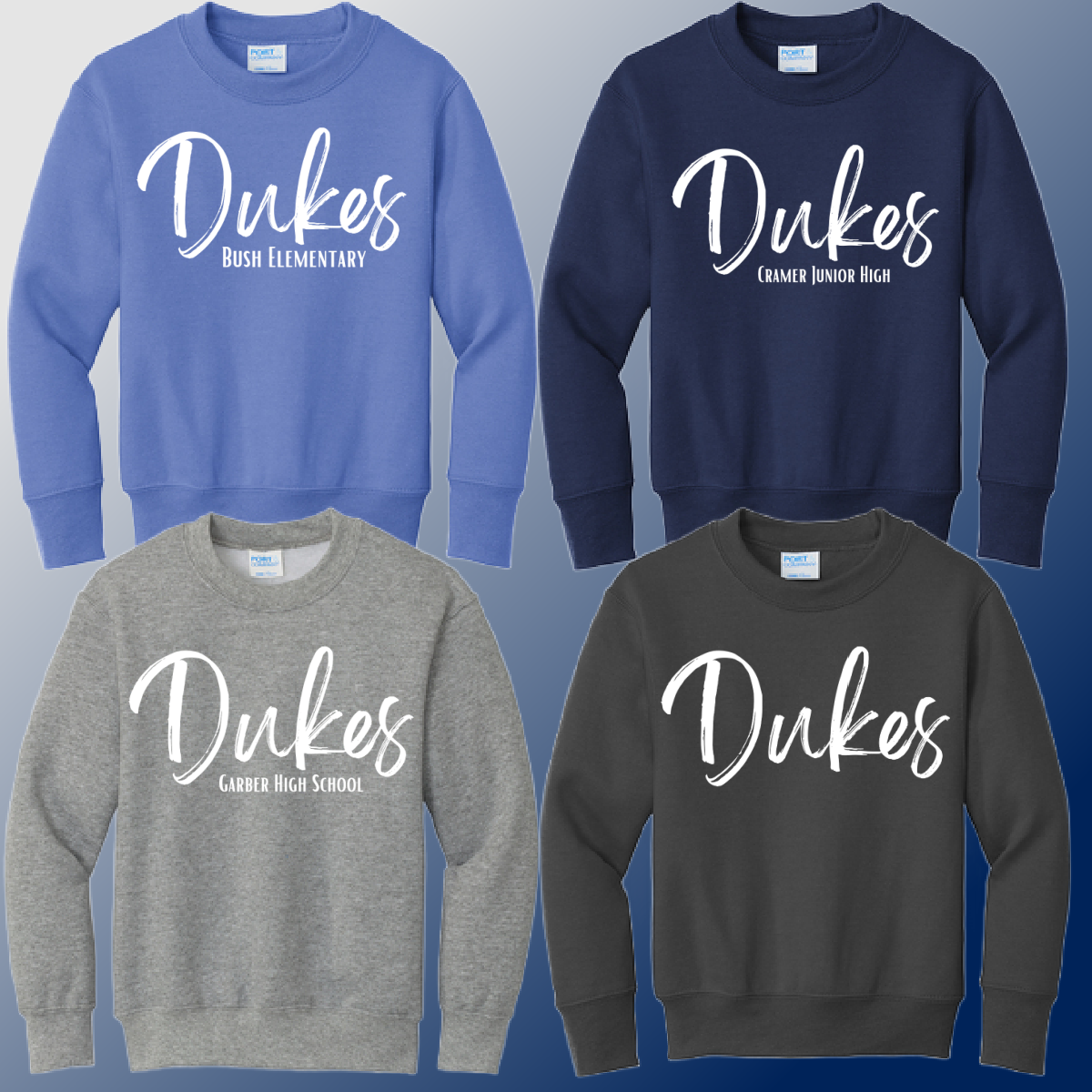 Dukes - Simple Script Basic Crewneck (Youth & Adult)