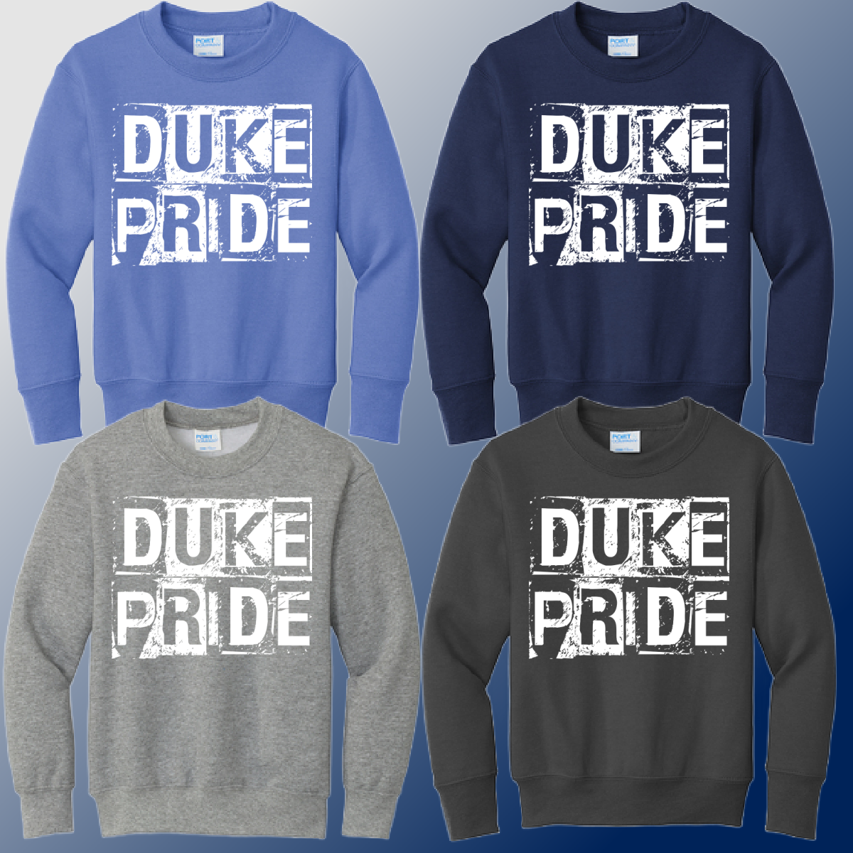 Dukes - Distressed Block Basic Crewneck (Youth & Adult)