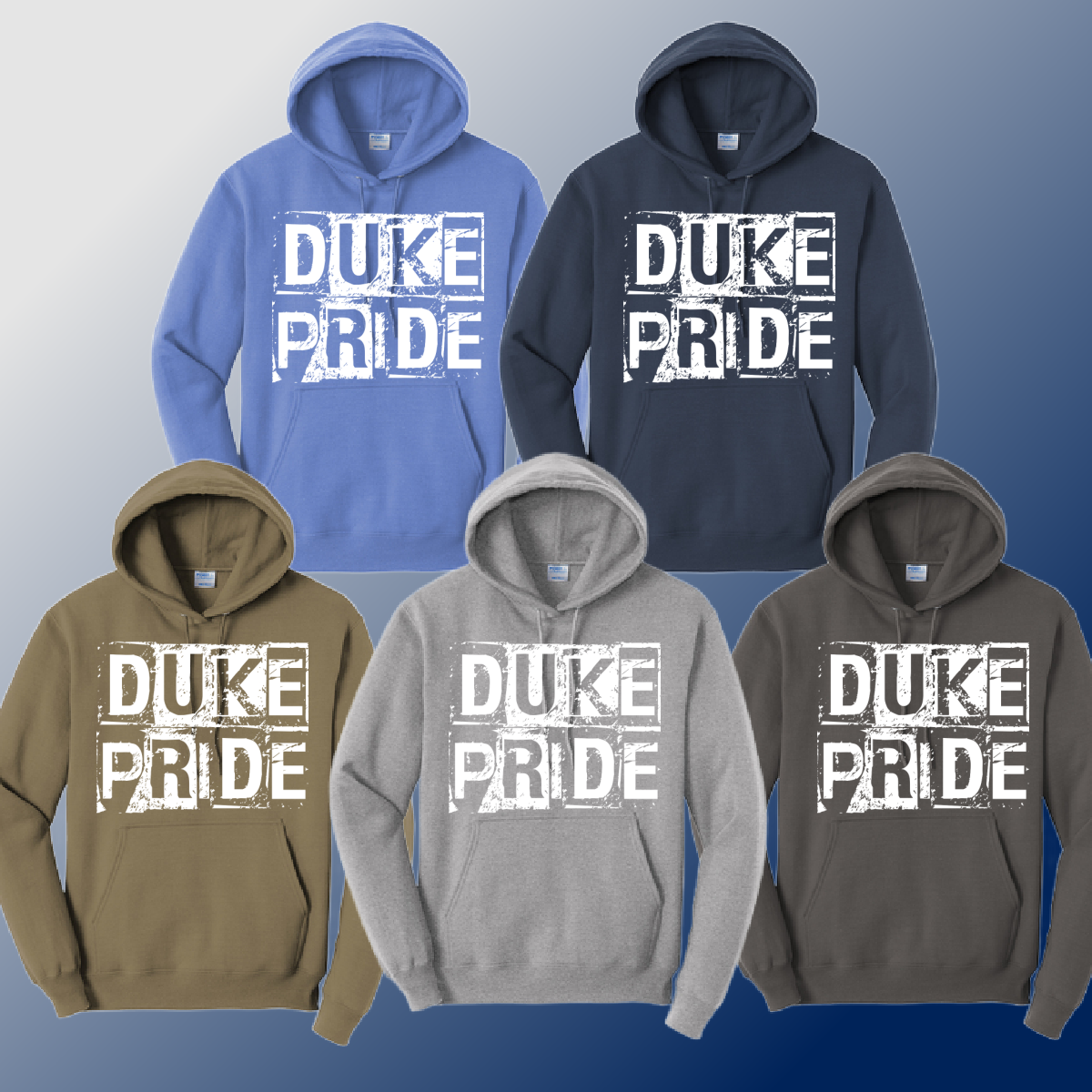Dukes - Distressed Block Basic Hoodie (Youth & Adult)
