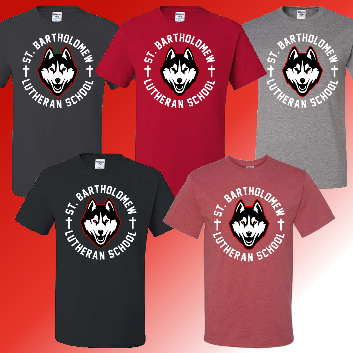 St. Bartholomew School - Round Mascot Basic Tee (Youth & Adult) - MADE TO ORDER/TWO WEEKS