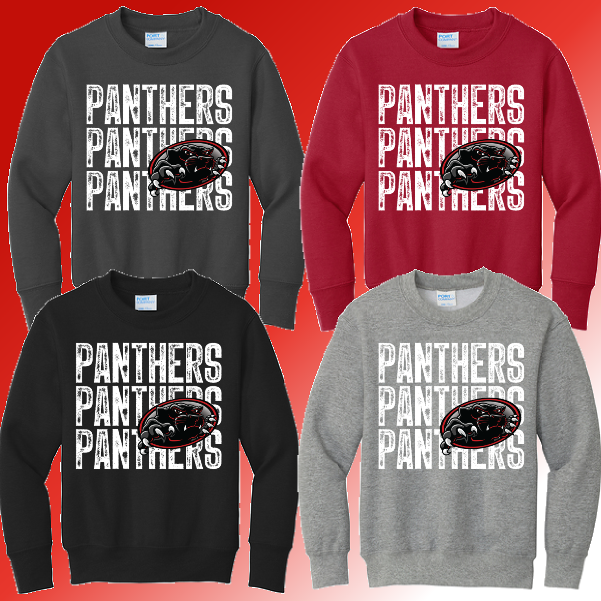 Kolb Elementary - Repeating Mascot Basic Crewneck (Youth & Adult) - MADE TO ORDER/TWO WEEKS