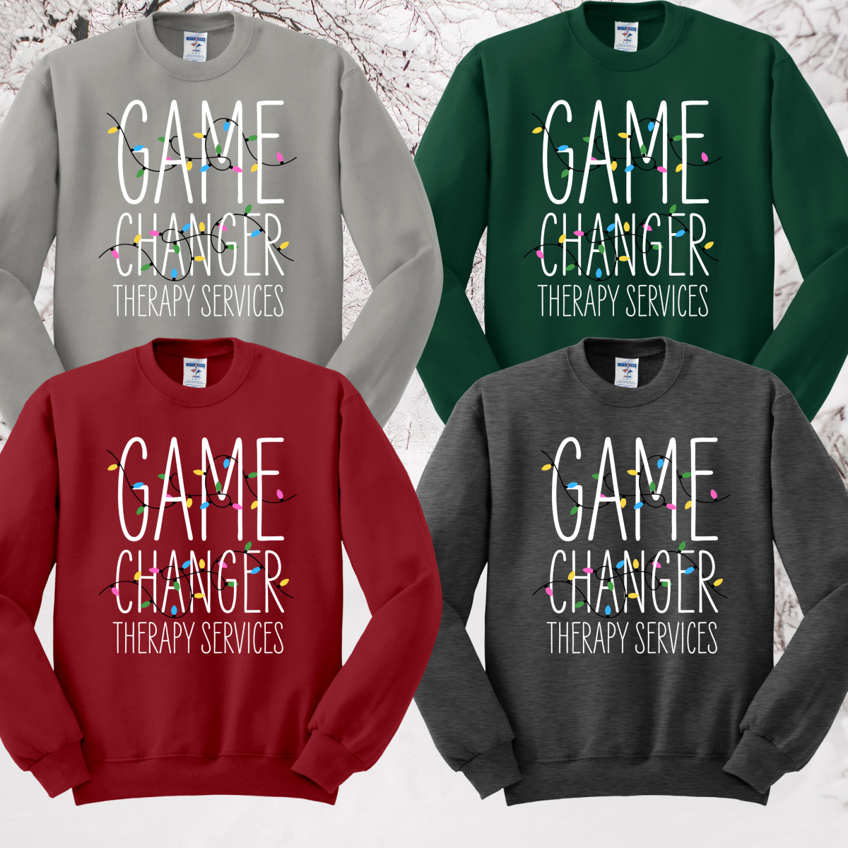 Game Changer Christmas Lights - Jerzees Crewneck Sweatshirt