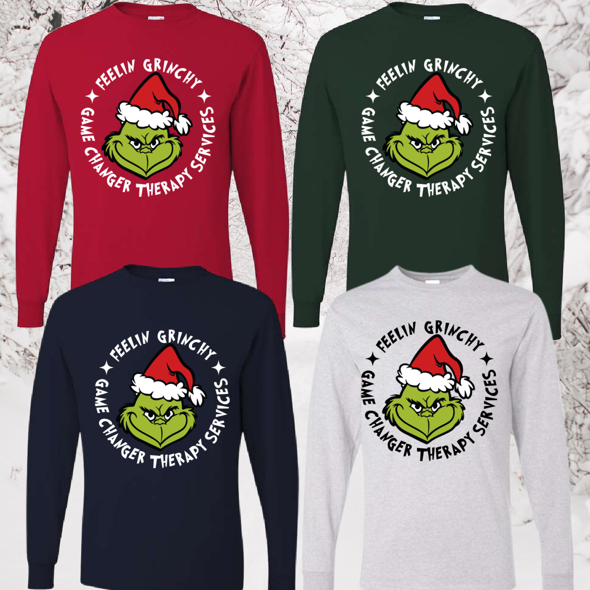 Game Changer Christmas Feelin' Grinchy - Jerzees Short or Long Sleeve Tee