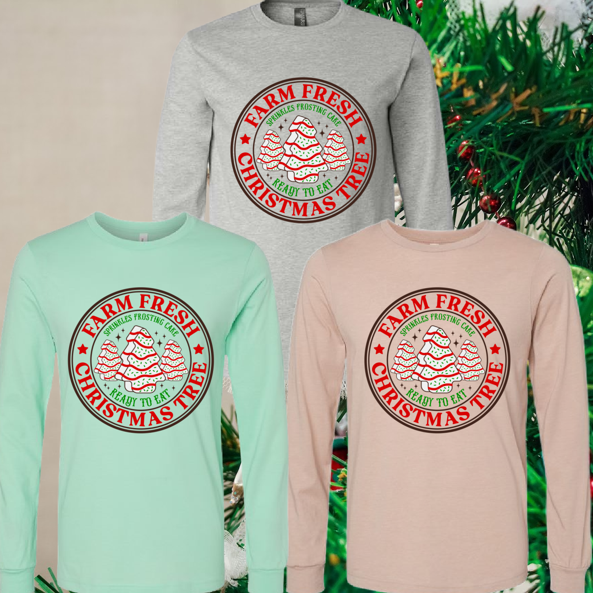 Christmas Tree Cake Farm Bella Tee (Adult)