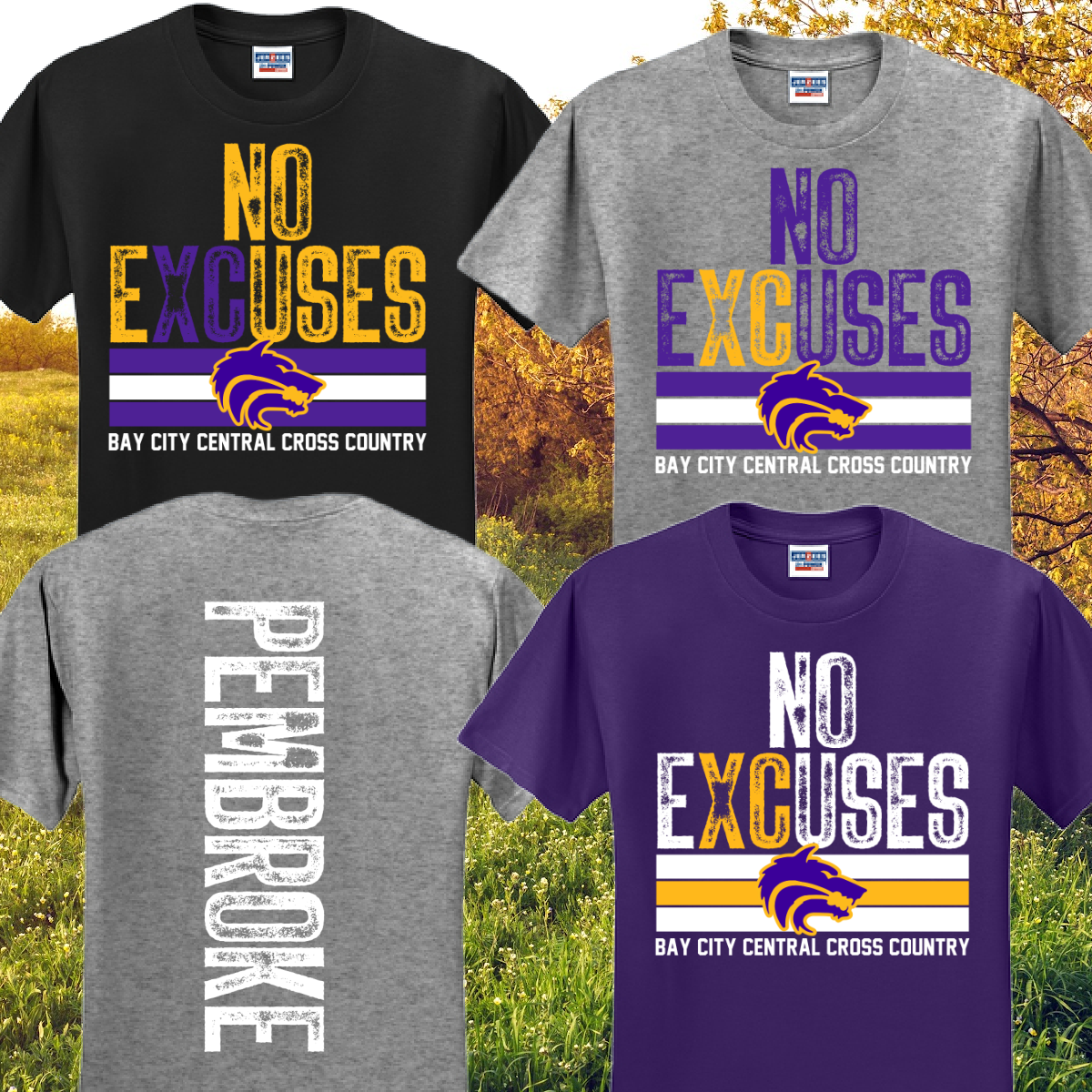 Bay City Central No Excuses Cross Country Basic Tee