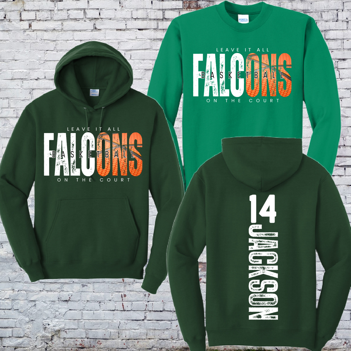 Leave It All On The Court - Falcons Basketball Basic Sweatshirt