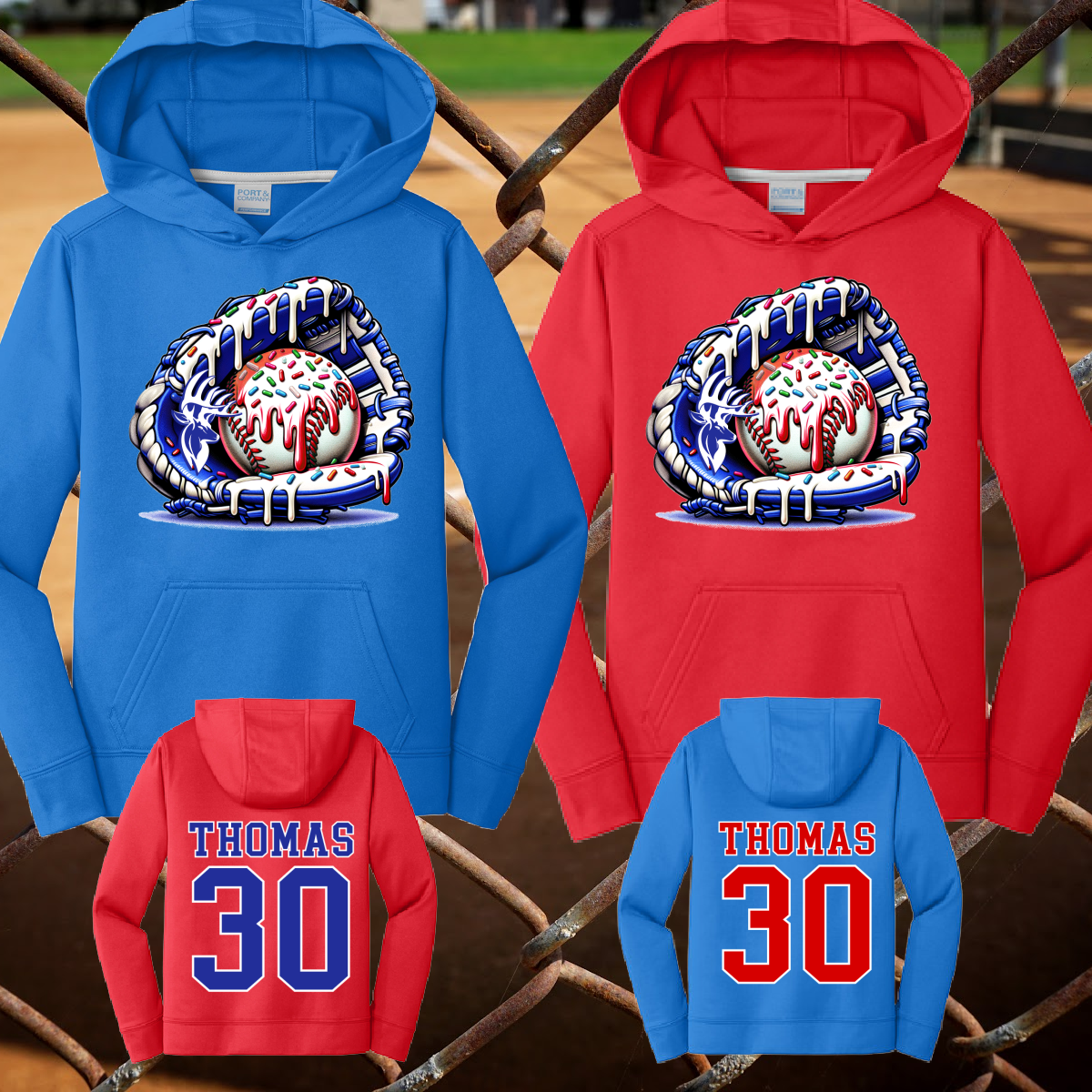 Bay Area Bucks Ice Cream Drip Baseball Dri Fit Hoodie (Youth & Adult)