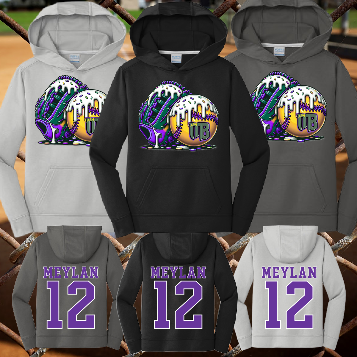 Lady Batmen Ice Cream Drip SOFTBALL Dri Fit Hoodie (Youth & Adult)