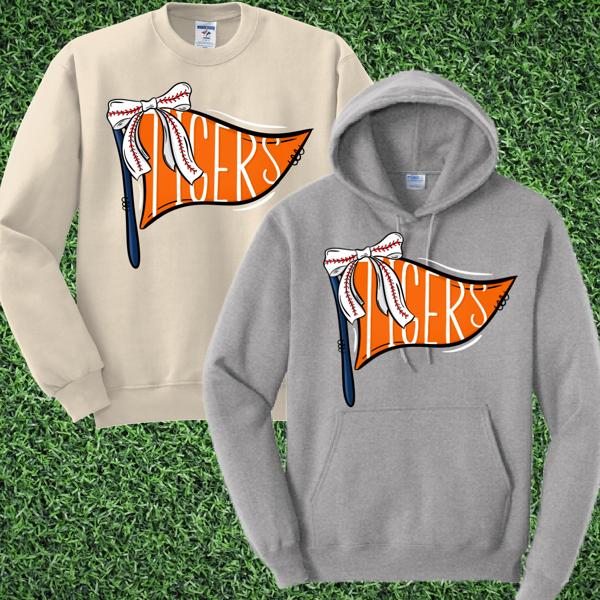 Detroit Baseball Pennant Flag Basic Sweatshirt (Youth & Adult)