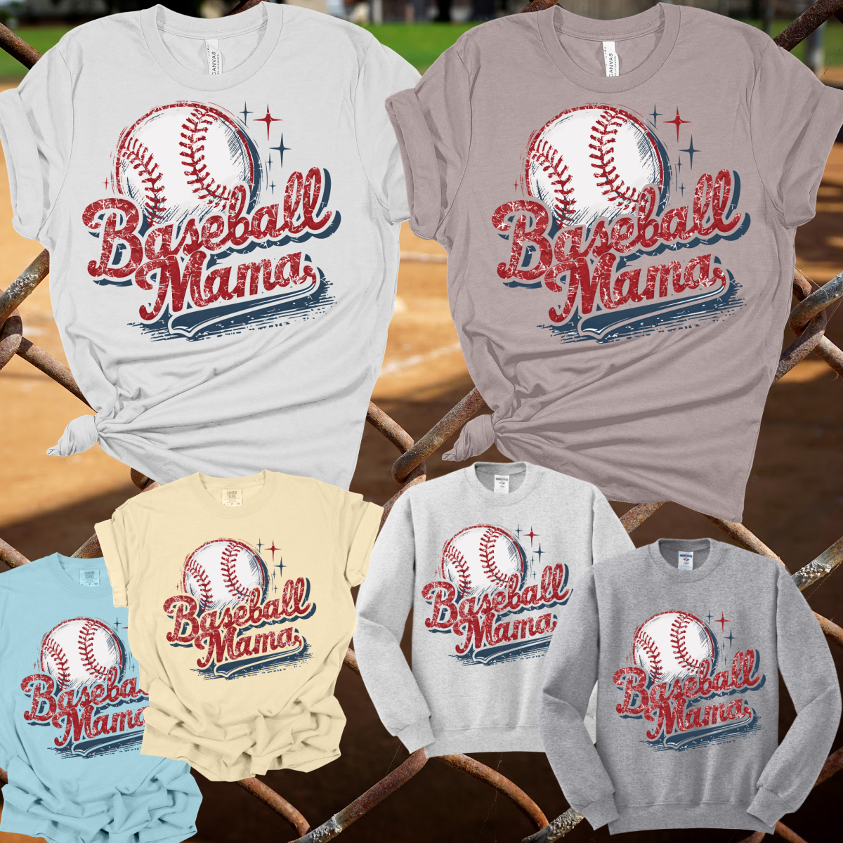 Distressed Baseball Mama