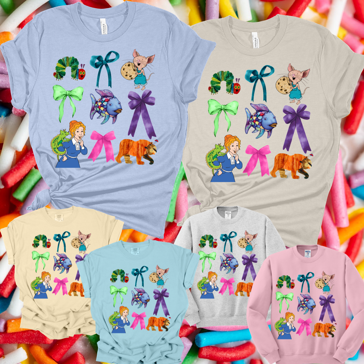 Children's Book Characters & Bows Collage