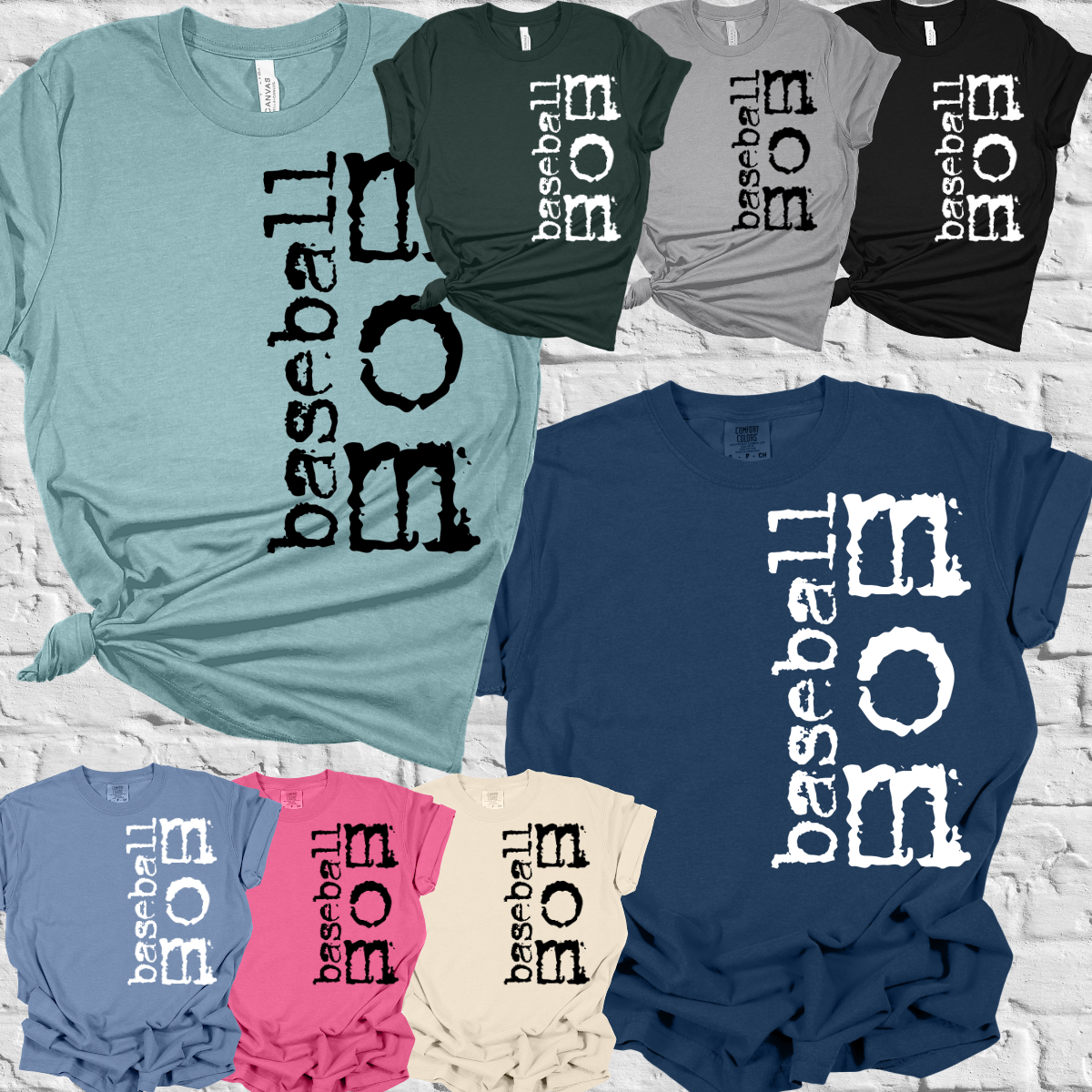 Baseball Mom Vintage Typography Tee