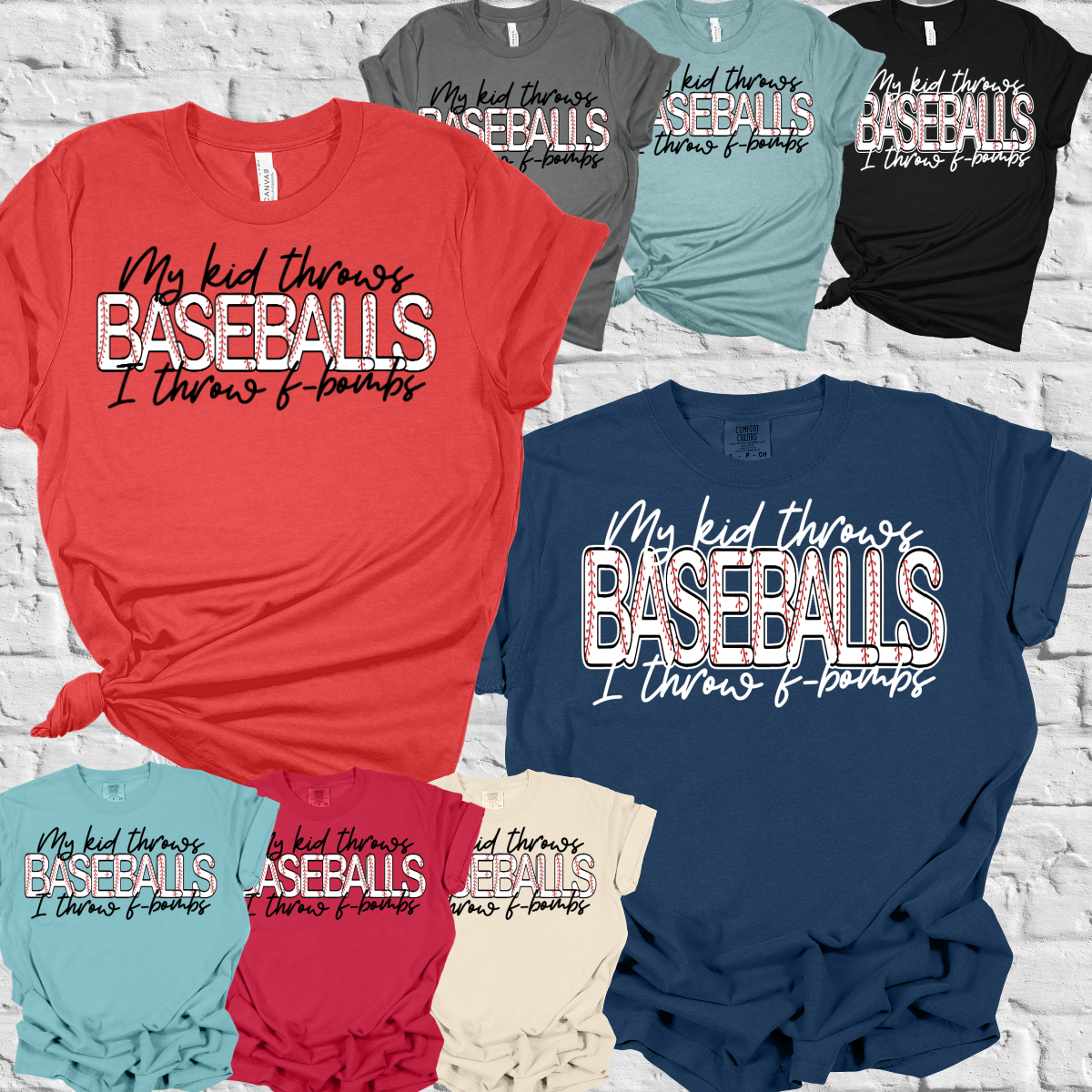 Pinconning Baseball - My Kid Throws Baseballs I Throw F-Bombs Tee