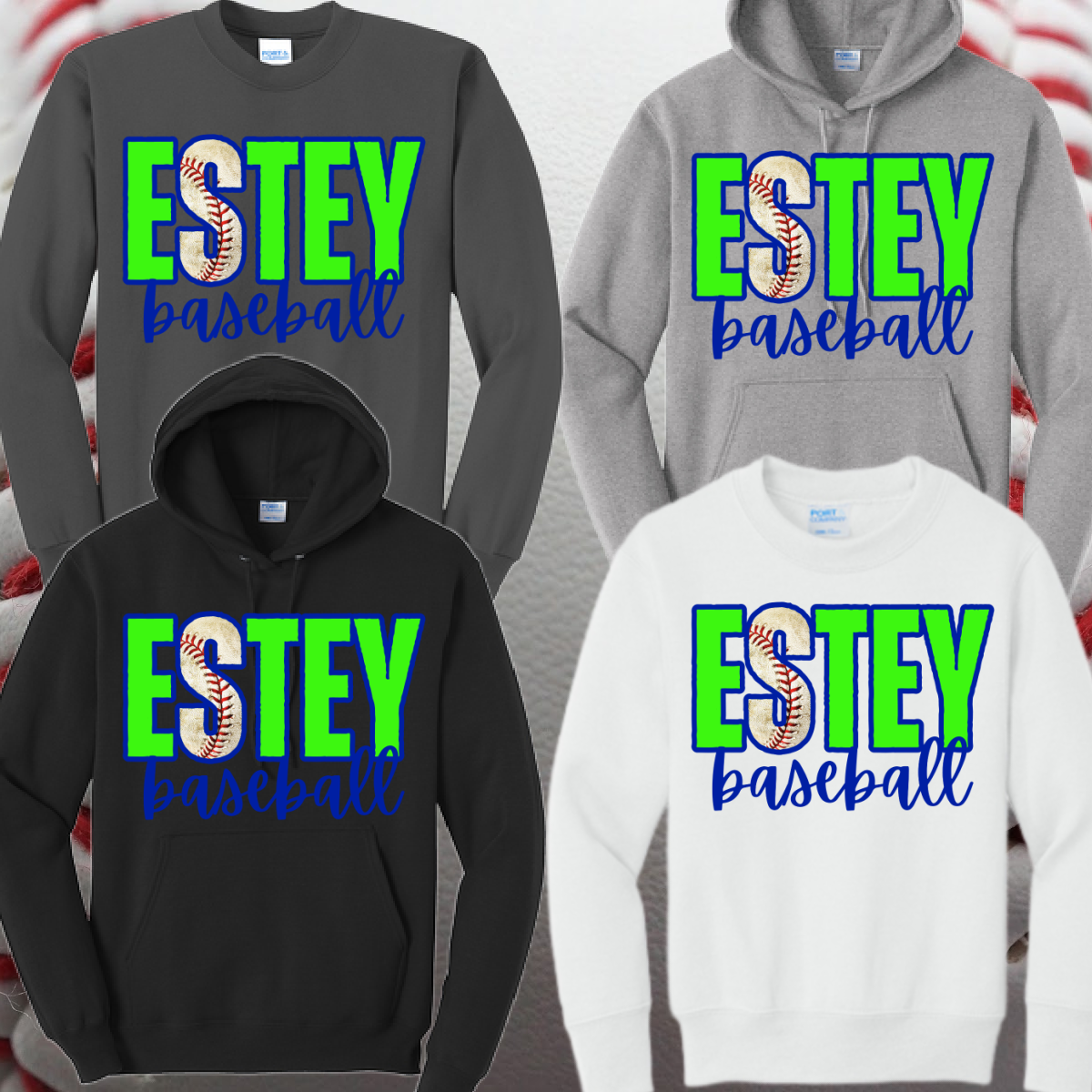 Estey Baseball Font Basic Sweatshirt (Youth & Adult)