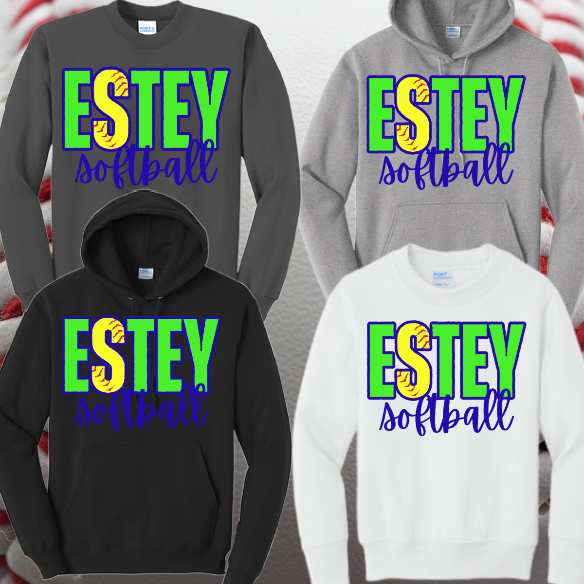 Estey Softball Font Basic Sweatshirt (Youth & Adult)