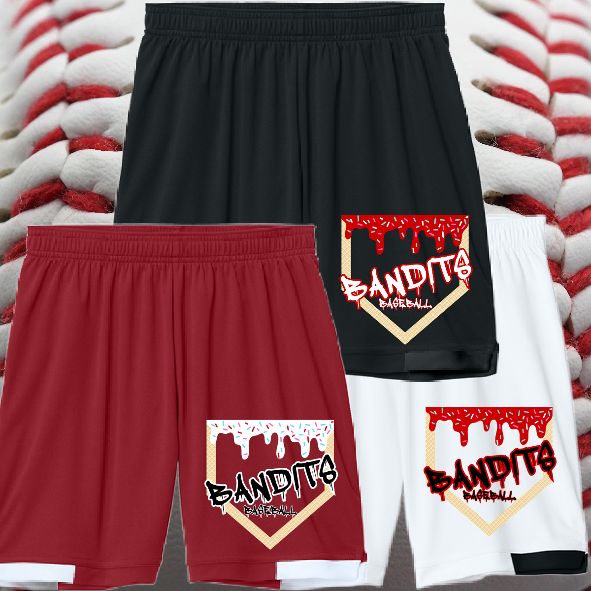 Bay City Bandits - Homeplate Ice Cream Drip Performance Shorts