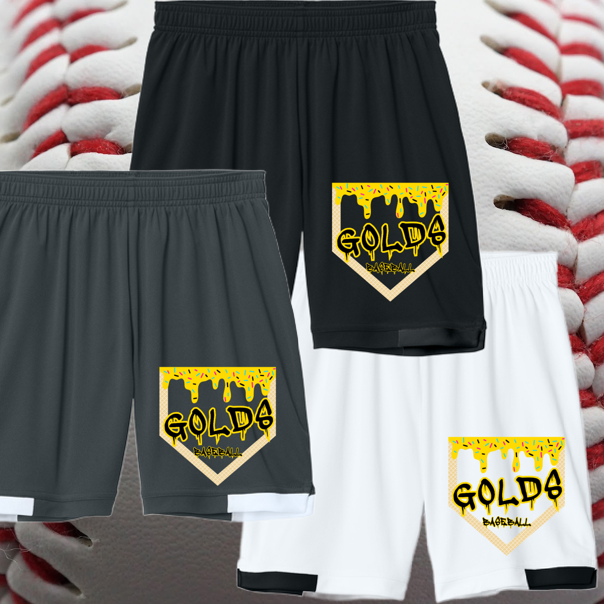 Saginaw Golds - Homeplate Ice Cream Drip Performance Shorts