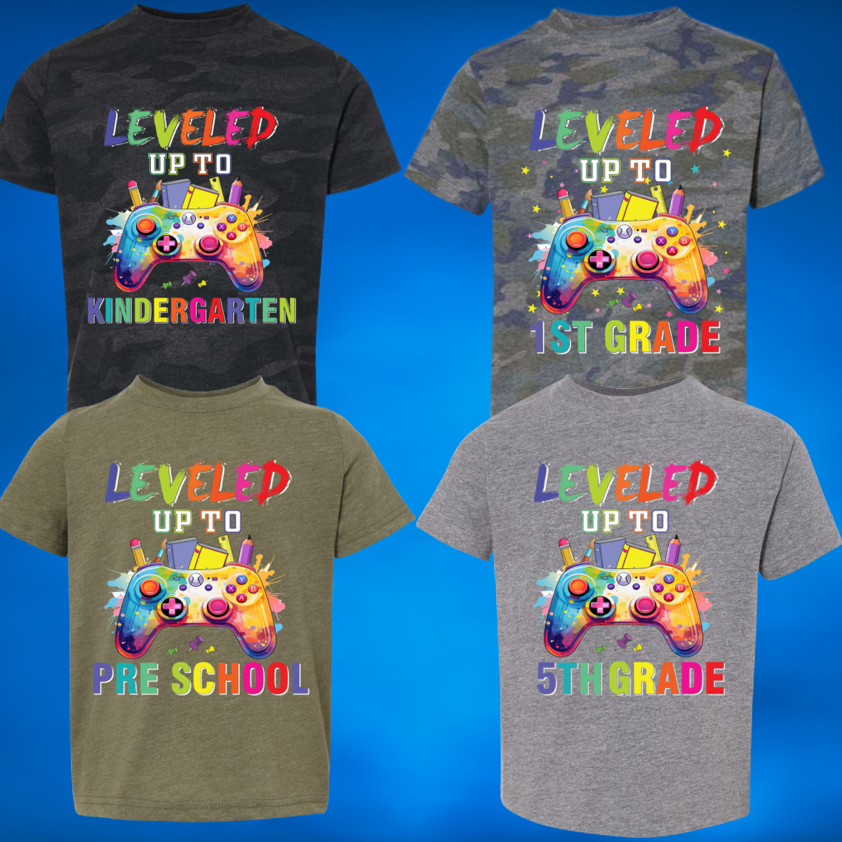 Leveled Up Gamer Grade Level Tee - MADE TO ORDER/TWO WEEKS