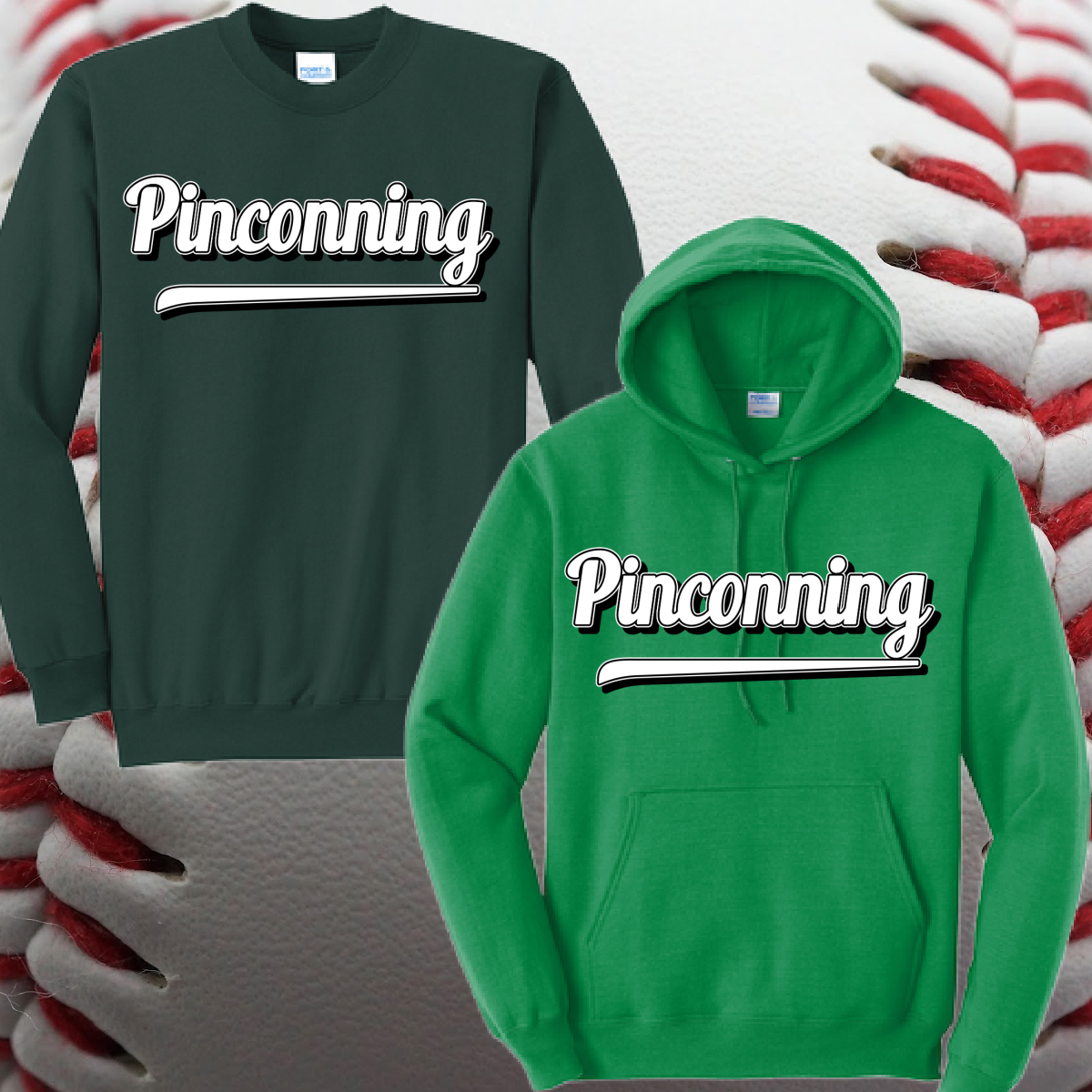 Pinconning Baseball 2025 Logo (Black Offset) Basic Sweatshirt (Youth & Adult)