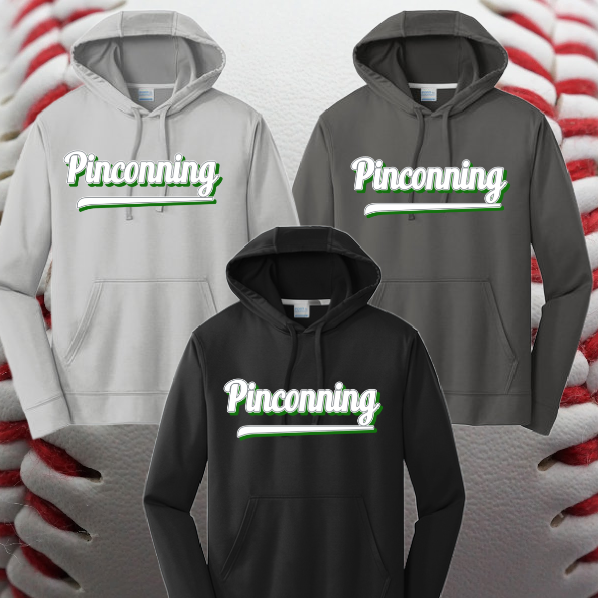 Pinconning Baseball - 2025 Logo Performance Hoodie (Youth & Adult)
