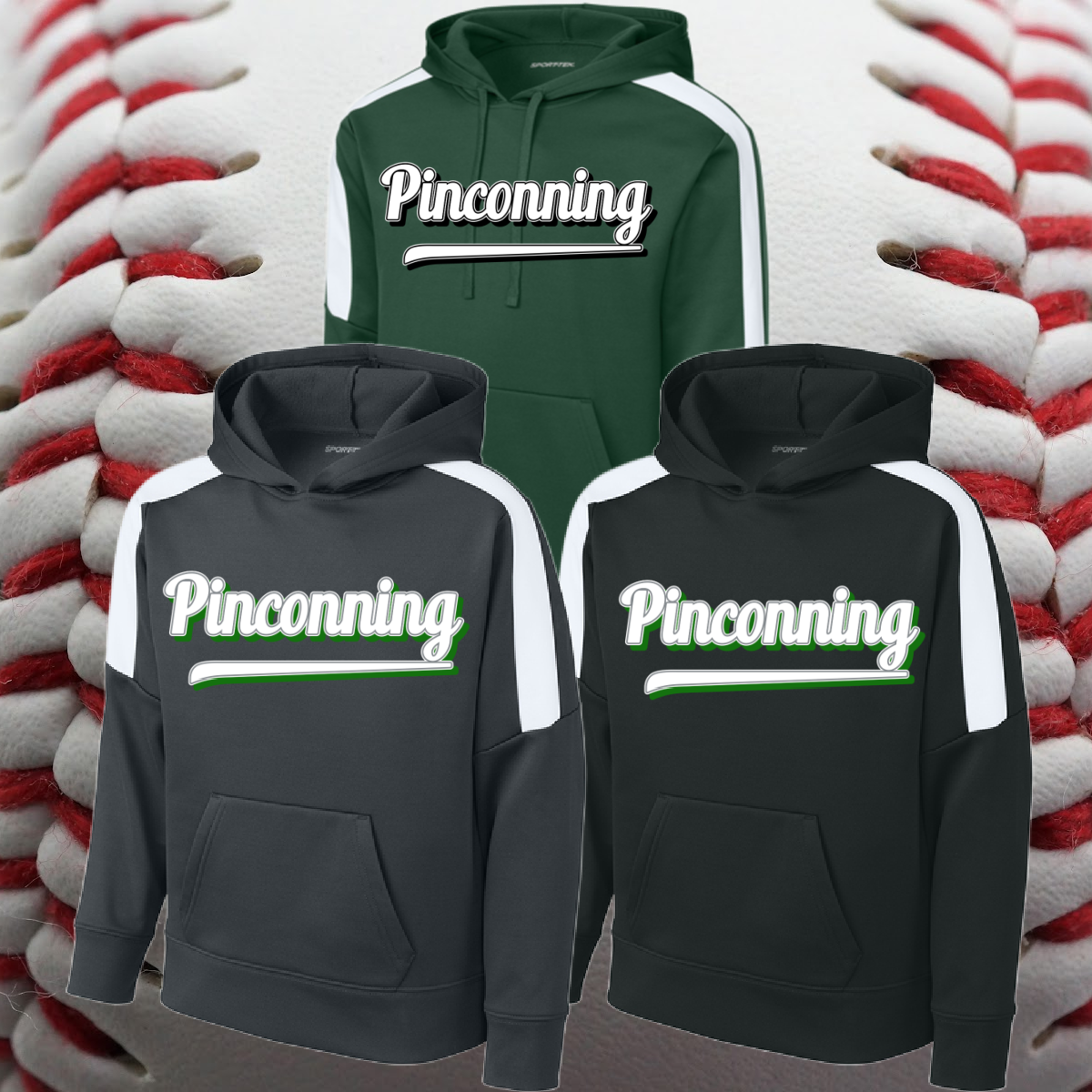 Pinconning Baseball - 2025 Logo Premium Performance Hoodie (Youth & Adult)