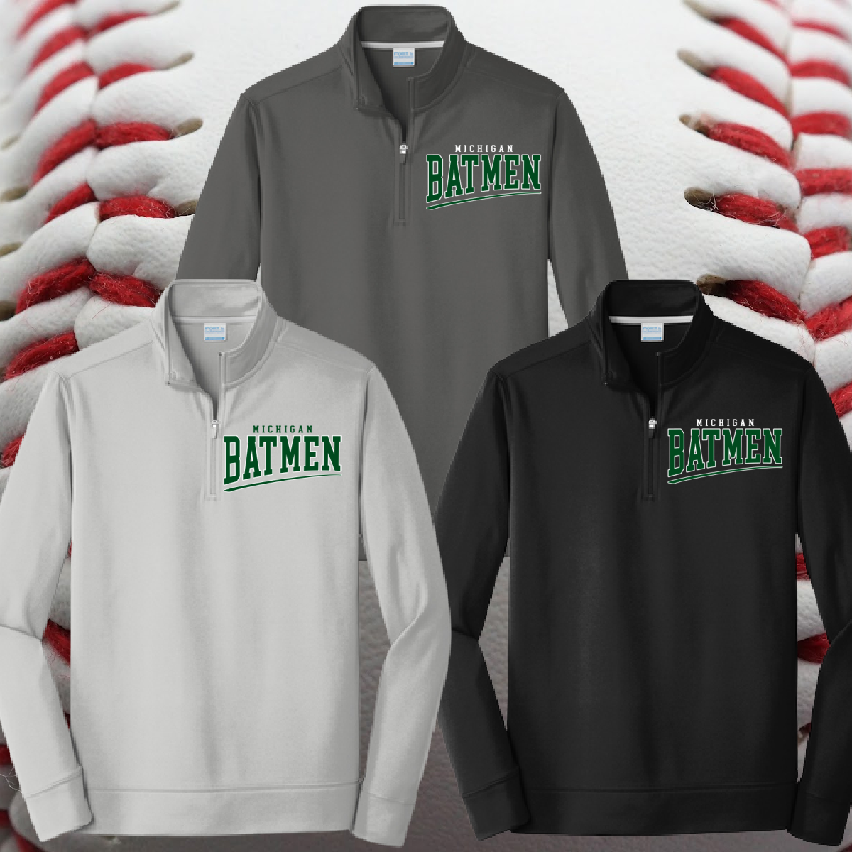 Michigan Batmen - Swoosh Logo Performance Quarter Zip