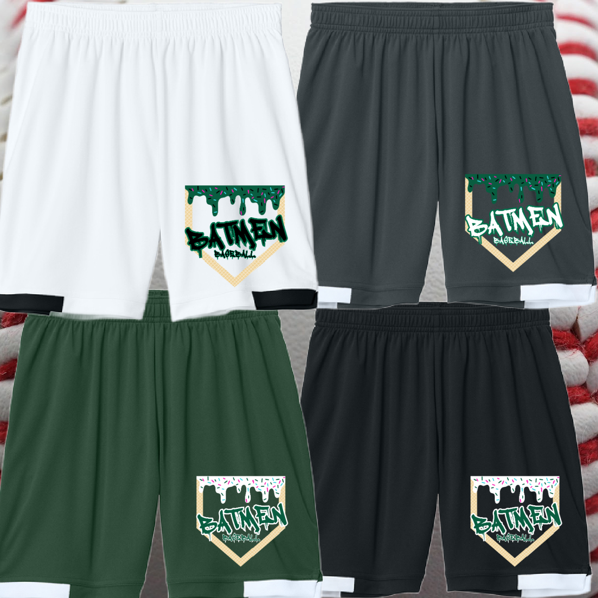 Michigan Batmen - Homeplate Ice Cream Drip Performance Shorts