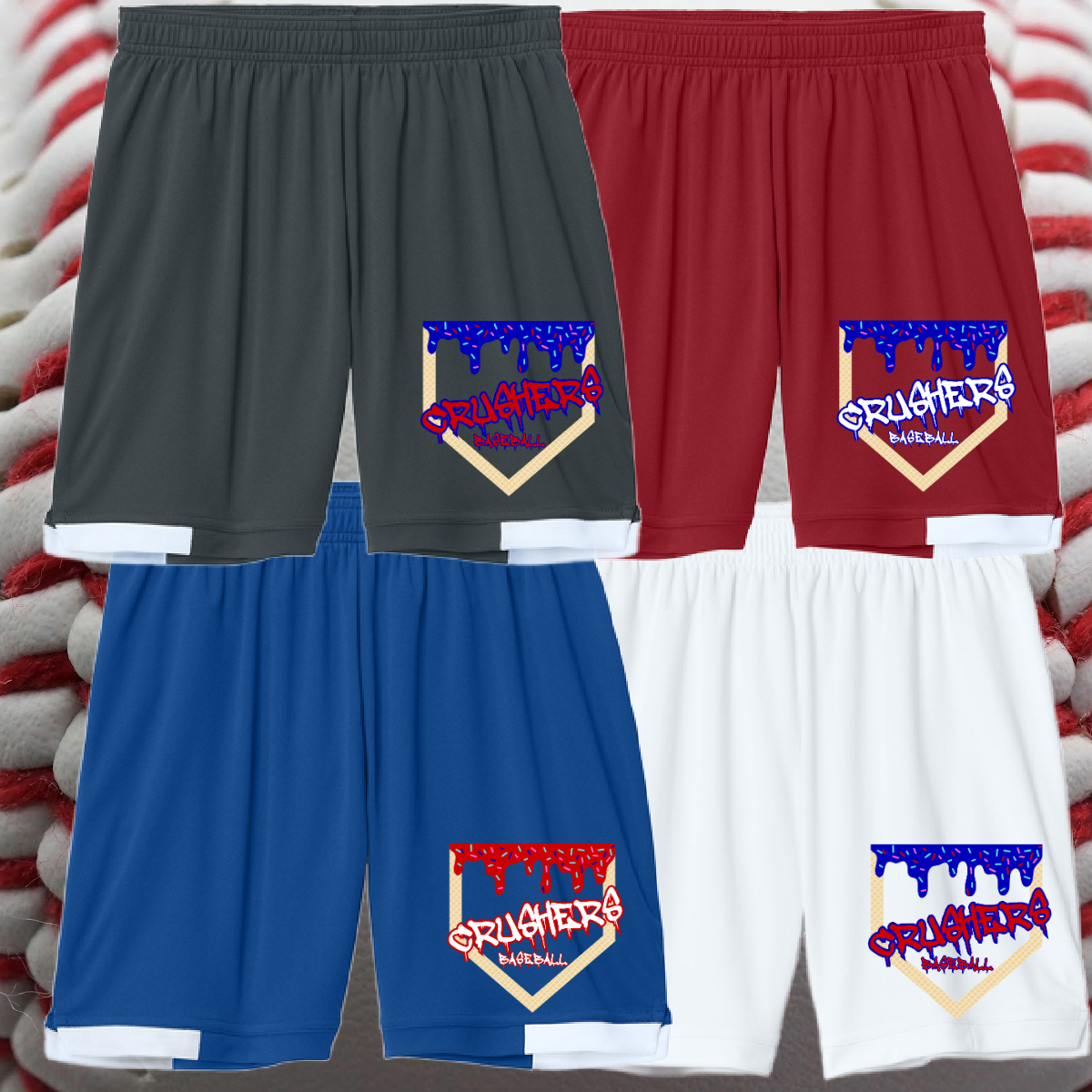 Crushers Baseball - Homeplate Ice Cream Drip Performance Shorts