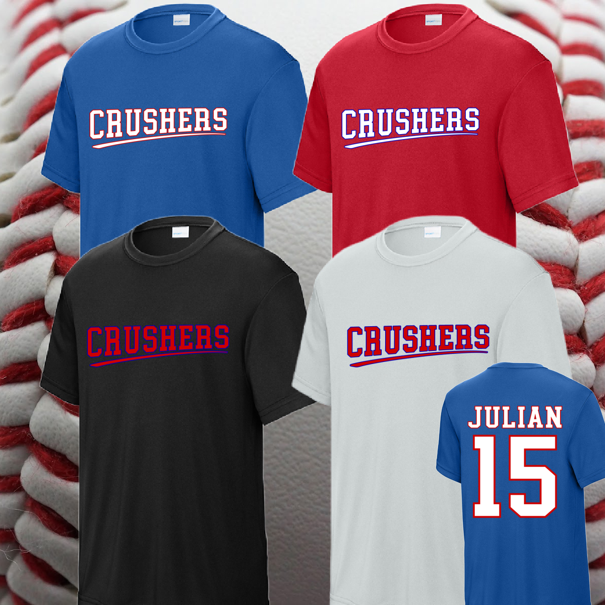 Crushers Baseball - Logo Performance Tee (Youth & Adult)