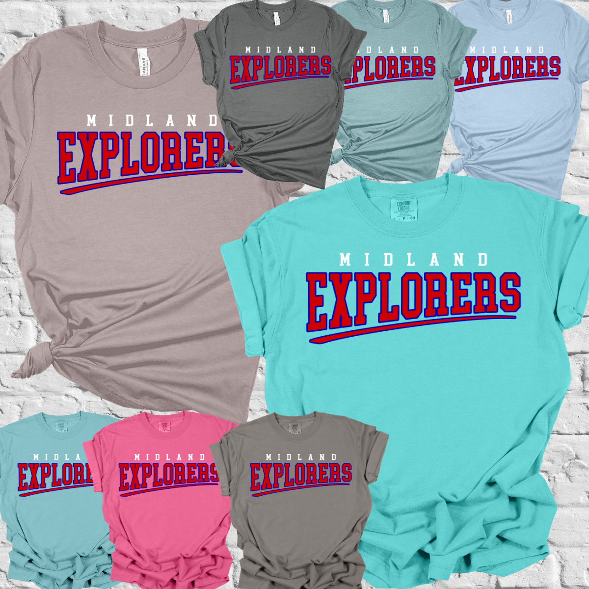 Midland Explorers - Logo Tee FUN COLORS!