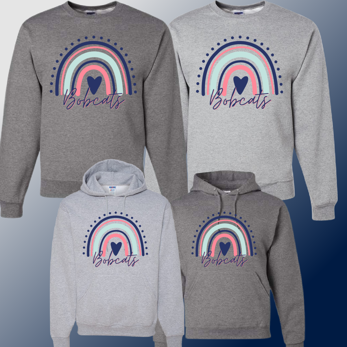 Bangor Central Bobcats - Gray Rainbow Basic Sweatshirt